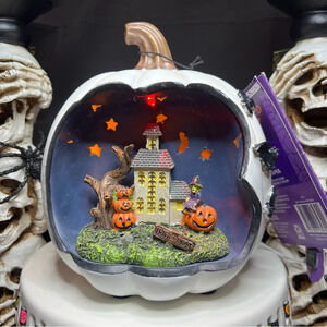 Halloween 7" Color Changing Spooky Witch Haunted House Trick Or Treat Pumpkin